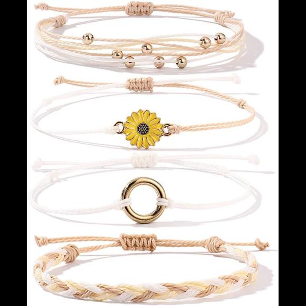 Charming Wheat Sunflower String Bracelets